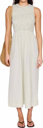 Minkpink Sabrina Gingham Smocked Midi Dress In Green