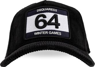 Dsquared2 Corduroy Cap - Heren - Petten - Zwart - ONE Size - Katoen - Accessoires