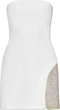 The Attico Korte Strapless Jurk - Dames - Korte kleedjes - Wit - S - Satijn - Kleedjes