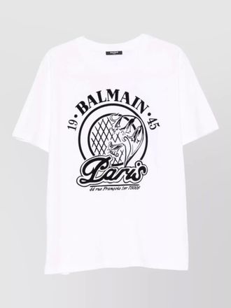 Balmain short sleeve crew neck graphic shirt
