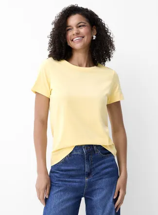 Contemporaine Womens Solid SUPIMA cotton jersey T-shirt