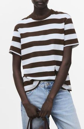 Mango Stripe T-Shirt in Brown at Nordstrom Rack, Size Large