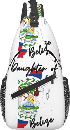 Generic Dau-Ghter Of Belize Map Flag Chest Bag Trendy Cross Body Bag Anti Theft Backpack For Camping Workout Casual