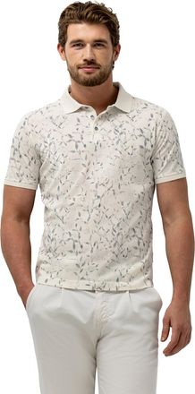 State of Art Poloshirt State of Art cr&egrave;me print plantjes pique normale fit
