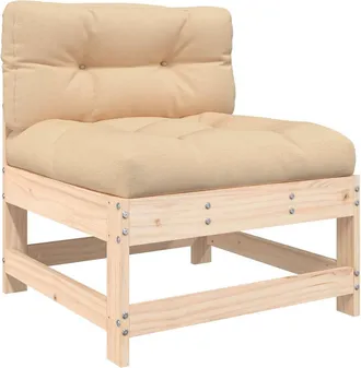 vidaXL Sof&aacute; Central Con Cojines Madera Maciza De Pino Vidaxl