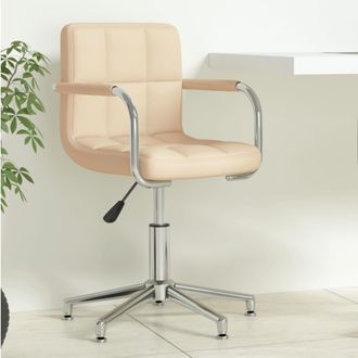 vidaXL Silla De Oficina Giratoria De Tela Color Crema Vidaxl