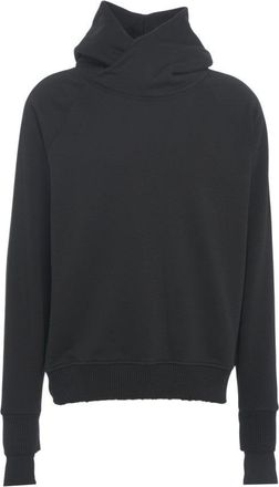 Thom Krom High-Collared Black Sweatshirt With Seamless Hood
