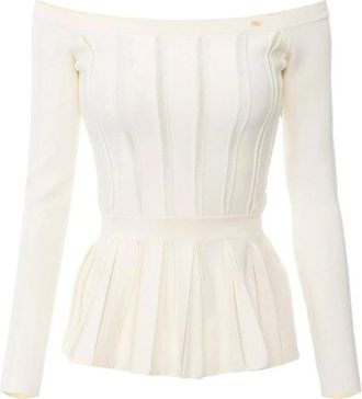 Elisabetta Franchi Dames, Blouses & Shirts, Beige, Maat: S Viscose
