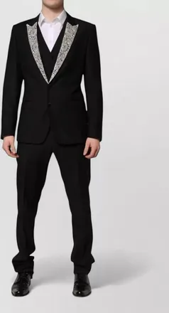 Dolce & Gabbana crystal-embellished slim-fit tuxedo suit