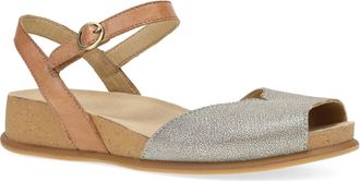 Dansko Womens Cass Sandals In Platino/tan Leather