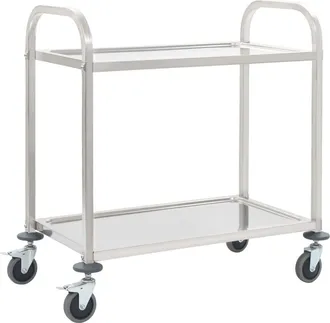 vidaXL Carrito De Cocina De 2 Alturas Acero Inoxidable 95x45x83,5 Cm Vidaxl