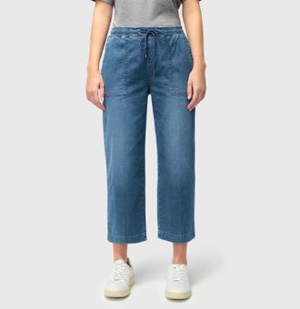 MAC Broeken Weite Jeans MAC CULOTTE casual denim, Damen, Gr. 38, N-Gr, blau (blau basic authentic), Denim/Jeans, Obermaterial: 88% Baumwolle, 9% Elastomultiester,