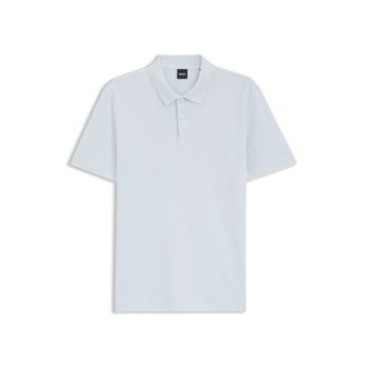 BOSS Cotton-blend polo shirt with bubble-structured jacquard