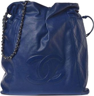 Chanel Caviar 31 drawstring tote bag - women - Caviar Leather - One Size - Blue