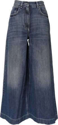 Dolce & Gabbana High-Rise Wide-Leg Jeans - Dames - Loose Fit Jeans - Blauw - 2XS - Katoen - Jeans