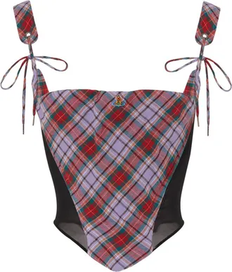 Vivienne Westwood Multicolor Plaid Strapless Top