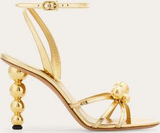 Ferragamo Donna Sandalo tacco sfera Oro Taglia 35.5
