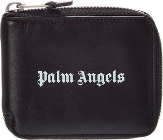 Palm Angels Classic Logo Zip Around Leather Wallet
