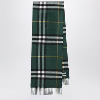 Burberry Sciarpa Check in cashmere verde felce scuro