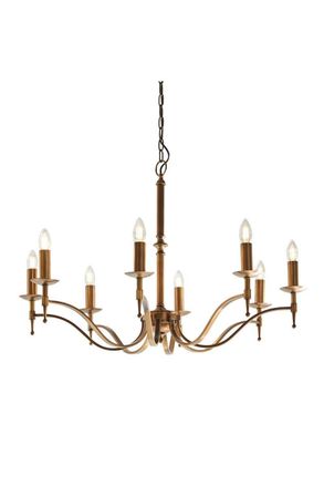 Netlighting Stanford 8 Light Chandelier Antique Brass Finish E14 in Gold