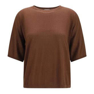 Brunello Cucinelli Jersey de Cachemira y Seda de Manga Corta - Knitwear - Hombre - Marr&oacute;n - S