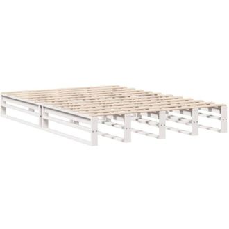 vidaXL Vidaxl - Estructura De Cama Sin Colch&oacute;n Madera De Pino Blanca 140x190 Cm