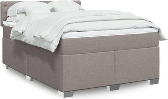 vidaXL Vidaxl Giroletto A Molle Con Materasso Tortora 160x200 Cm In Tessuto
