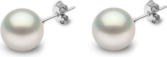 Yoko London 18kt white gold Classic 11mm South Sea pearl stud earrings - women - 18kt White Gold/South Sea Pearl - OS - Silver