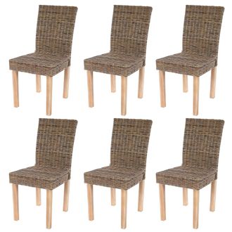 Hhg Hhg - Lote De 6 Sillas De Comedor Littau, Silla De Mimbre Silla De Cocina, Rat&aacute;n Kubu