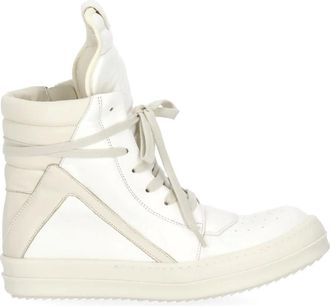 Rick Owens Schoenen, Dames, Wit, 38 EU, Leer, Geobasket High-Top Sneakers