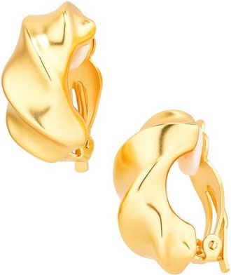 Karine Sultan Twisted Wave Clip-On Earrings in Gold at Nordstrom