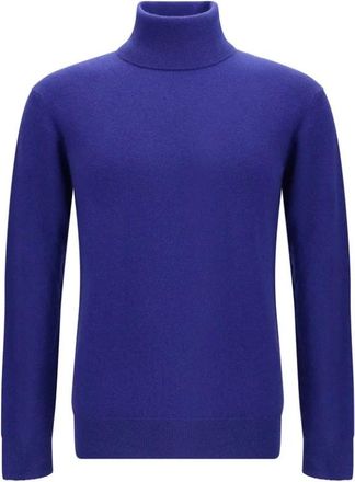 Saint Laurent Truien & Vesten, Heren, Blauw, M, Wol, Geribbelde Coltrui