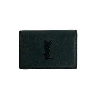 Saint Laurent Pre-owned Wallets, female, Black, Size: ONE SIZE Pre-owned Leather Trifold Wallet