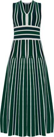 Max Mara Abito svasato a righe - Verde
