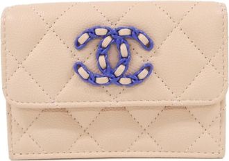 Chanel Pink Grained Calfskin Wallet (Bi-Fold) (Pre-Owned)