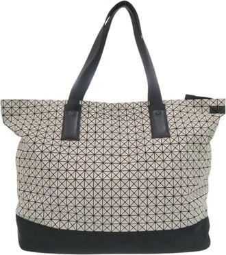 Issey Miyake Black Gray Elastane Tote Bag (Pre-Owned)