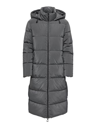 Only Steppmantel ONLY ONLELLA WATER REP. PUFFER COAT OTW, Damen, Gr. XS, magnet, Web, Obermaterial: 100% Polyester, unifarben, regular fit knielang, M&auml;ntel
