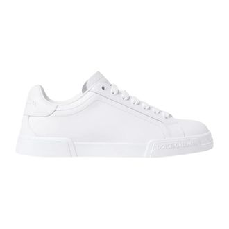 Dolce & Gabbana Sneakers, male, White, 7 1/2 UK, Leather Lace-Up Trainers
