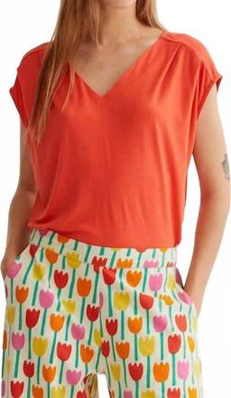 Compa&ntilde;&iacute;afant&aacute;stica Sleeve Detail Tee In Orange