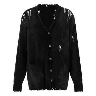 R13 Cardigans, female, Black, Size: M Boyfriend Cardigan