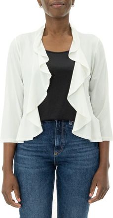 Nina Leonard Mesh Dot Bolero Cardigan in Ivory at Nordstrom Rack, Size X-Large