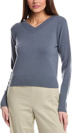 Vince Cropped V-Neck Wool & Cashmere-Blend Pullover