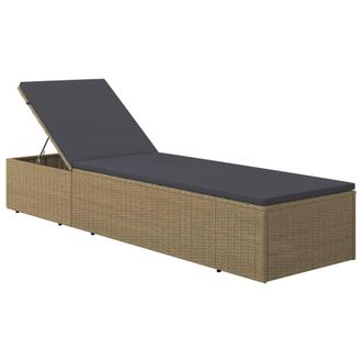 vidaXL Tumbona De Rat&aacute;n Sint&eacute;tico Marr&oacute;n Y Gris Oscuro Vidaxl