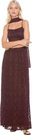 Alexia Admor Marin Draped Bodice Dropped Waist Gown in Burgundy at Nordstrom, Size X-Large
