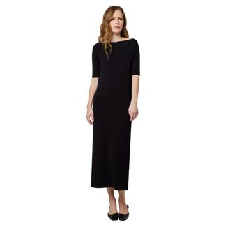 Alpha Studio Abito M/Gomito - Dames - Maxi kleedjes - Zwart - L - Kleedjes