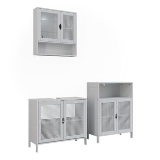 Vicco Conjunto De Muebles De Ba&ntilde;o De 3 Piezas Liora, Blanco, 3 Partes, Vicco