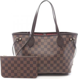 Louis Vuitton Brown Ebene Coated Canvas Leather Handbag Pouch Tote Bag (Pre-Owned)