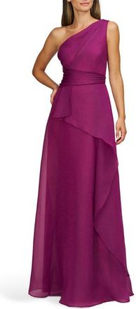 JS Collections Seraphina One-Shoulder Organza Gown in Violet Rose at Nordstrom, Size 14
