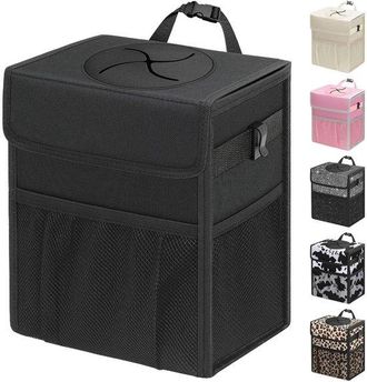 No Brand Papelera Para Coche Con Tapa, Bolsa De Basura A Prueba De Fugas, Papelera Colgante Impermeable Para Coche Con Bolsa De Almacenamiento, Mini Papelera P