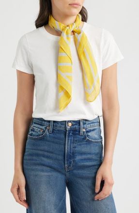 Madewell Medium Cotton Bandana in Sporty Pop Stripe Chamomile at Nordstrom